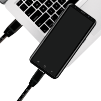 USB 2.0 Type-C cable, C/M to USB-A/M, metric imprint, black, 1 m