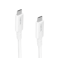 USB 4 Gen3x2 Type-C cable, C/M to USB-C/M, E-mark, PD, 8K, white, 0.8 m
