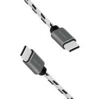 USB 2.0 Type-C set 3 cables, C/M to USB-C/M, alu, nylon, white/black