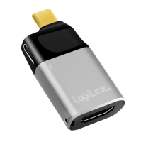 USB Type-C adapter, C/M to HDMI-A+USB-C, 4K, PD, alu, black/grey