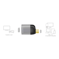 USB Type-C adapter, USB-C/M to DP/F, 8K, alu, black/grey