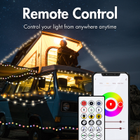 Wi-Fi smart RGB string lights with remote control, Tuya compatible, 3 m