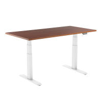 Electrically adjustable sit-stand desk frame, 2 motors, white
