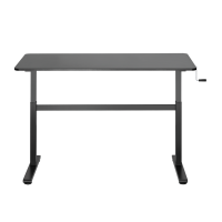 Manually adjustable sit-stand desk, black