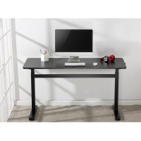 Manually adjustable sit-stand desk, black