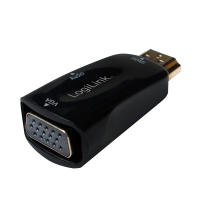 HDMI adapter, A/M to VGA/F + 3.5 mm/F, 1080p, black