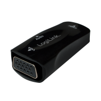 HDMI adapter, A/F to VGA/F + 3.5 mm/F, 1080p, black