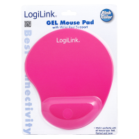 Mousepad with silicone gel hand rest, pink