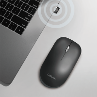 Wireless mouse, 2.4 GHz, USB-A dongle, black