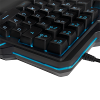 Illuminated one-hand gaming keyboard, black