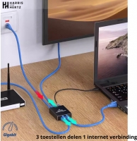 Gigabit Ethernet Splitter 1 to 3, 1000 Mbit/s, with USB power