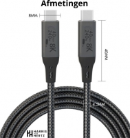 USB4 cable Type CM to CM - 48V/5A/240W - 8K/60Hz - 1 mtr