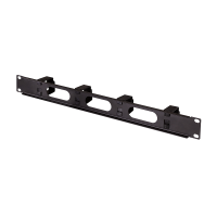 19" Cable management panel 1 U with 4 cable rings and 3 cable openings