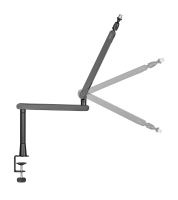 Professional microphone boom arm, 719 mm arm length, 2kg max, aluminum