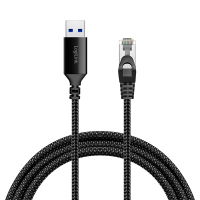 USB 3.0 Ethernet cable, A/M to RJ45/M, 1 Gbps, active, black/grey, 1 mtr