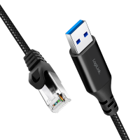 USB 3.0 Ethernet cable, A/M to RJ45/M, 1 Gbps, active, black/grey, 1 mtr