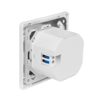 Wall outlet, 2x USB-C, 25 W, PD, installation depth: 35 mm, white