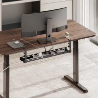 Cable tray organizer, Under-Desk mounting, clamp-on, extendable, metal, black