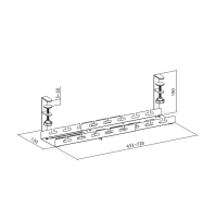 Cable tray organizer, Under-Desk mounting, clamp-on, extendable, metal, black