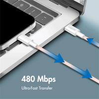 USB 2.0 Type-C cable, C/M to C/M, nylon jacket, 60W, pink, 1.5 mtr