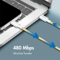 USB 2.0 Type-C cable, C/M to C/M, nylon jacket, 60W, yellow, 0.5 mtr