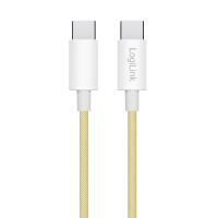 USB 2.0 Type-C cable, C/M to C/M, nylon jacket, 60W, yellow, 1.5 mtr