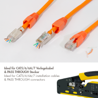 Crimp tool for CAT5/6/6A/7 & PASS THROUGH connectors