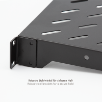 Cantilever shelf for 10" rackmount, 200 mm, 1U, black