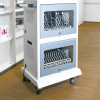Trolley cart base for multi-charging stations & carging cabinets, metal, grey