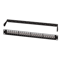 Modular 24-port Cat.6A keystone patch panel, 1U, 19" rackmount, EconLine