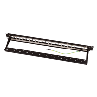 Modular 24-port Cat.6A keystone patch panel, 1U, 19" rackmount, EconLine