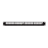 Modular 24-port Cat.6A keystone patch panel, 1U, 19" rackmount, EconLine