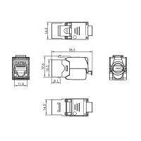 Modular 24-port Cat.6A keystone patch panel, 1U, 19" rackmount, EconLine